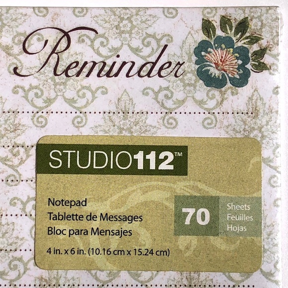 🦋 K&Company Studio112 Notepad 70 sheets 4 x 6 ruled Floral Wallpaper 30-596320 - Picture 2 of 5